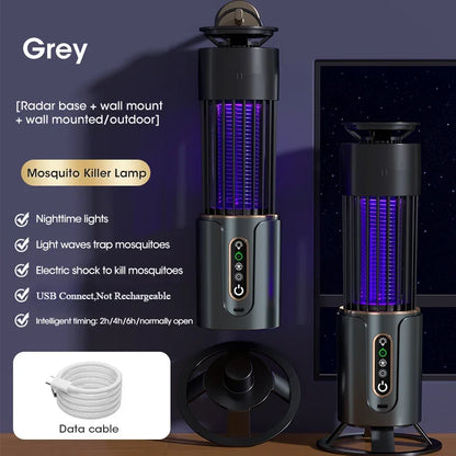 Mosquito Killer Lamp & USB Camping Lantern — Electric Insect Fly Trap with Timing Function for Outdoor Repellent