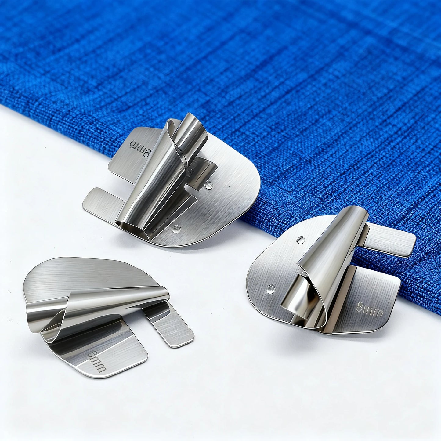 8-Piece Rolled Hemmer Foot Set - 3–10mm Spiral Edge Presser Feet for Sewing Machines