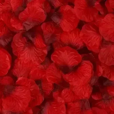Red Artificial Rose Petals - Silk Flower Simulation for Valentine's Day, Wedding, & Christmas Decor