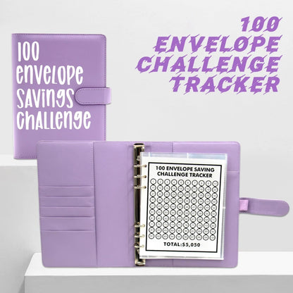 100 Envelope Challenge Binder – Savings Challenge Loose-Leaf Budget Binder with Cash Envelopes, Money Organizer System