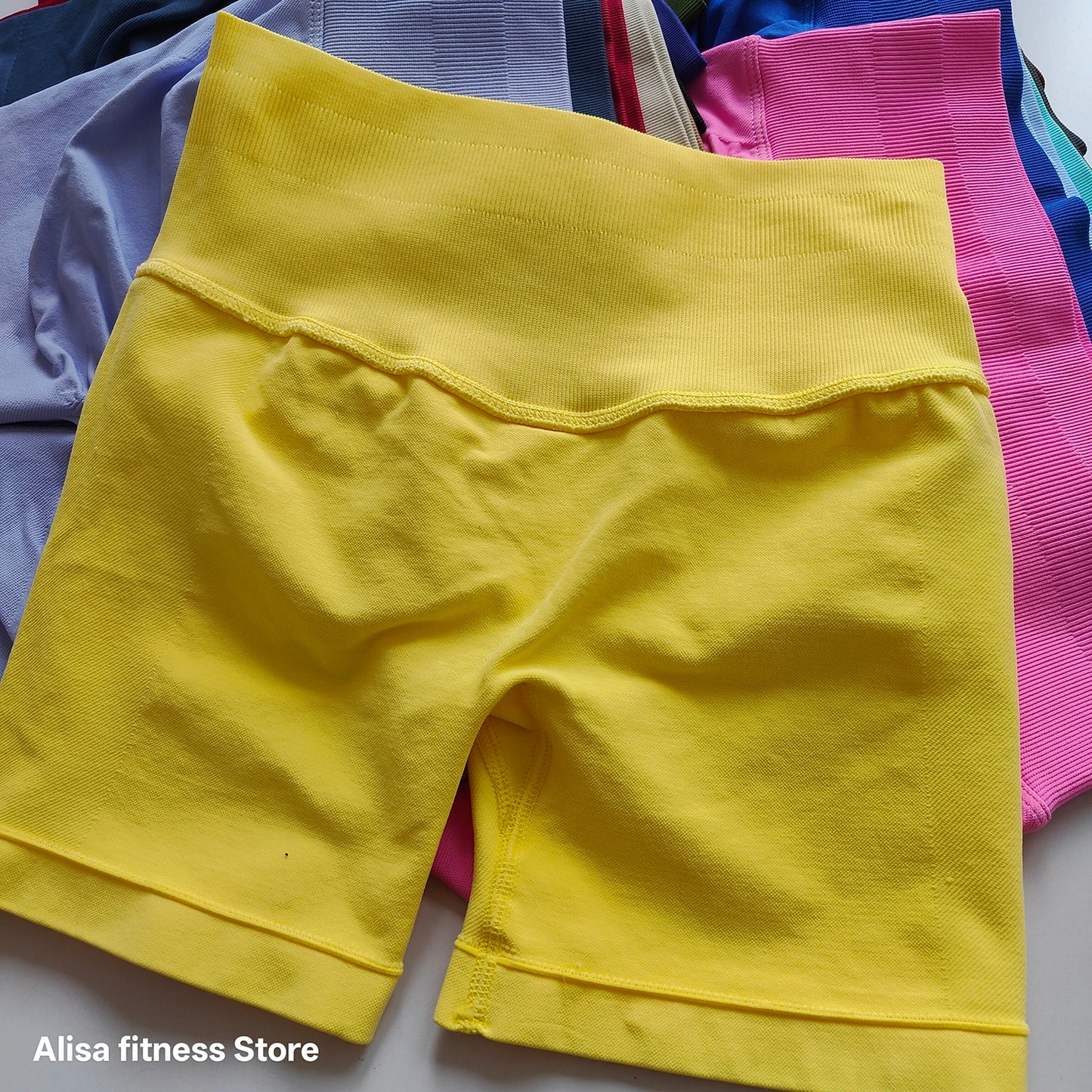 High Waisted Yoga Shorts - Seamless Tummy Control Fitness Shorts for Running, Workout & Activewear