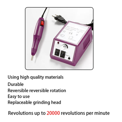 20000RPM Professional Nail Drill Machine Set - Low Noise Nail File Kit with Drill Bits & Gel Polish Remover Tools