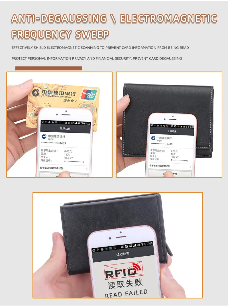 Anti-Theft RFID Credit Card Holder – Smart Minimalist Slim Wallet for Men & Women, Cardholder & Cash Case