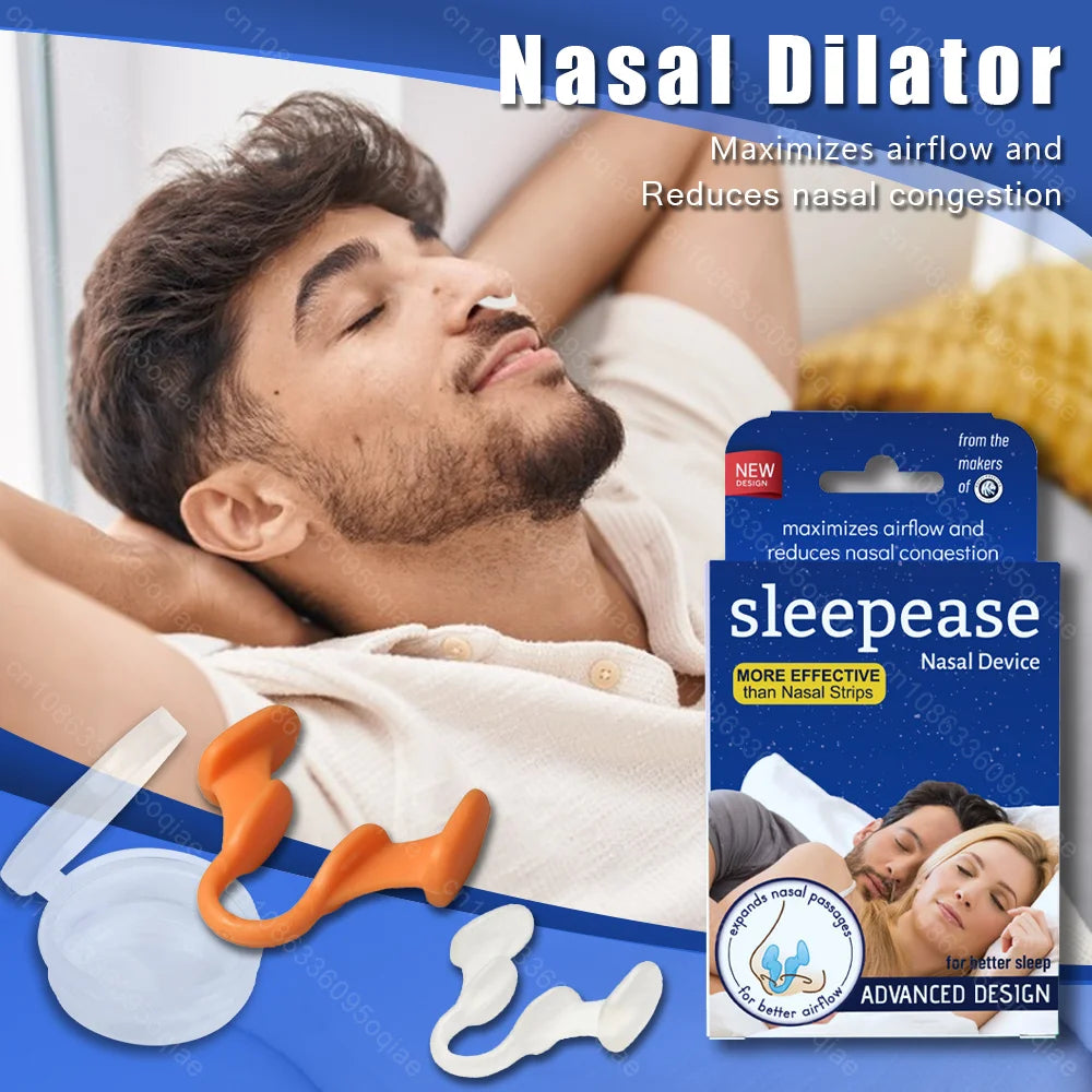 Anti-Snore Nasal Dilator - Silicone Nose Clip for Better Breathing & Sleep Aid, Stop Snoring Device