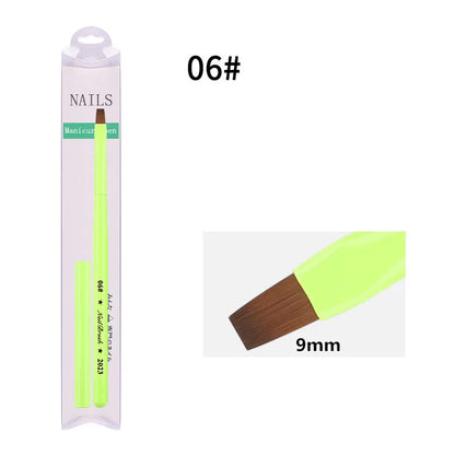 Green Nail Art Brush - Gel Polish, Acrylic, UV Extension & Nail Painting Detail Brush
