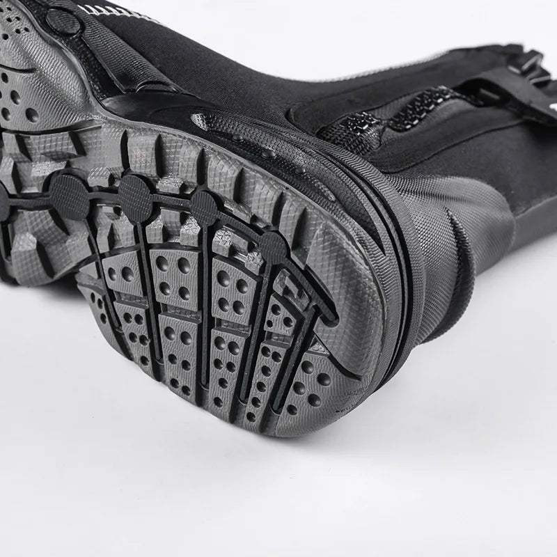 5mm Neoprene Dive Boots with Side Zipper — Unisex Snorkeling & Scuba Diving Shoes for Water Sports