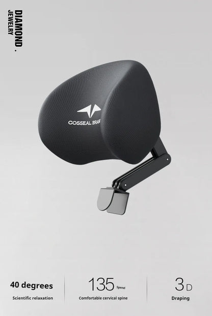 New Office Chair with Adjustable Headrest – Ergonomic Retractable Pillow & Waist Protection Cushion for Comfortable Rest