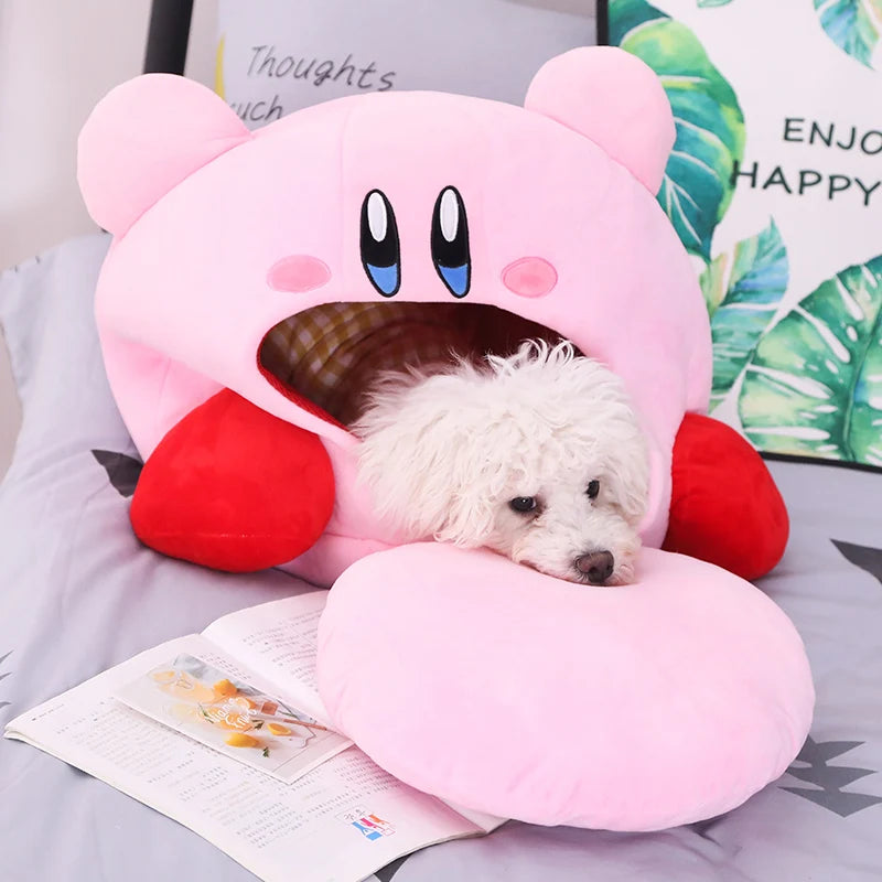 Anime Games Kirby Plush Doll – Soft Nap Pillow, Kawaii Pet Cat Nest & Stuffed Toy Bed, Cute Gift for Kids