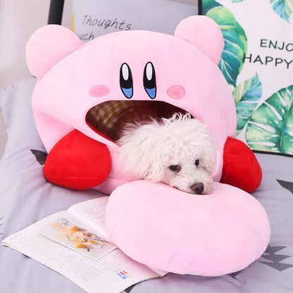 Anime Games Kirby Plush Doll – Soft Nap Pillow, Kawaii Pet Cat Nest & Stuffed Toy Bed, Cute Gift for Kids