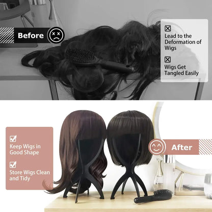10Pcs Wig Stand Set - Portable Plastic Wig Cap Holder for Home, Salon & Travel Use