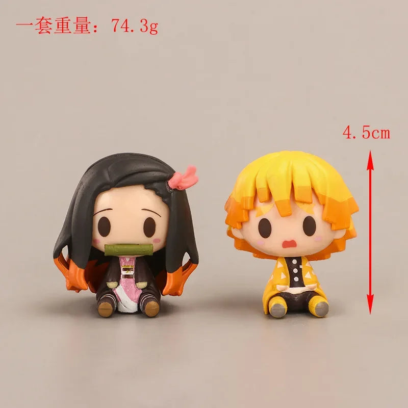 Demon Slayer Kimetsu No Yaiba Action Figures – Tanjirou, Nezuko & Zenitsu Anime Model Toys & Gifts