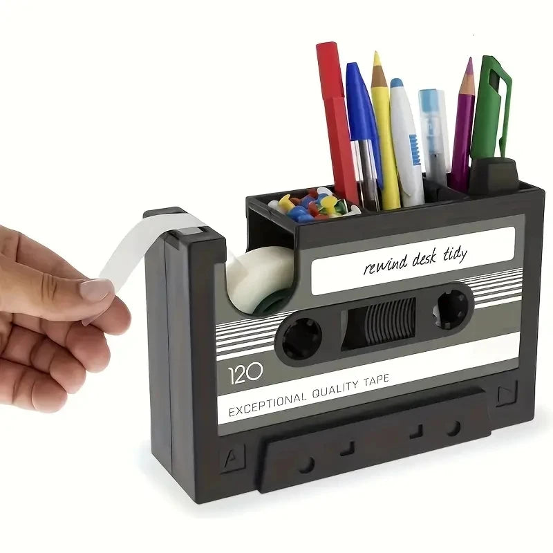 Miniso Retro Pop Tape Pen Holder – Multifunction Desktop Stationery Organizer Gift