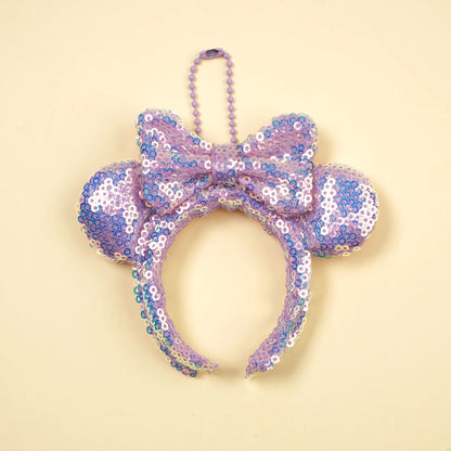 Mouse Ear Bow Pendant - Mini Sequin Bag Charm, Hair Accessory & Keychain