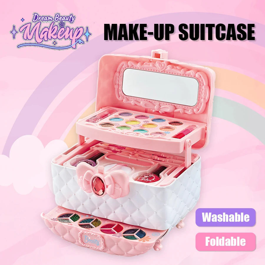 Princess Kids Makeup Kit for Girls – Washable Pretend Play Cosmetic Set with Mirror, Non-Toxic & Safe Birthday Gift M714