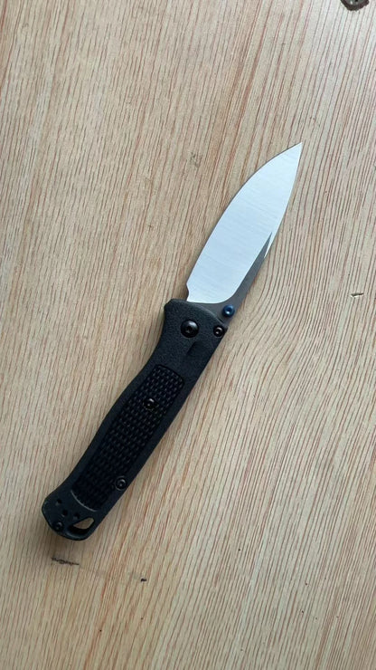BM Bugout EDC Folding Pocket Knife – Black/White Blade Tactical Survival Knife for Outdoor, Rescue & Everyday Carry