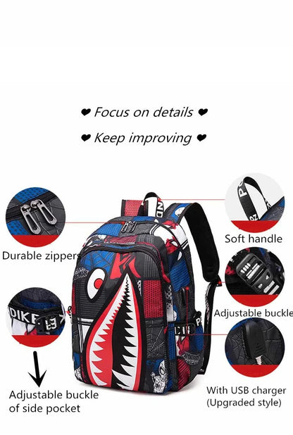 Anti-Theft Waterproof Backpack — Unisex Fabric Rucksack Travel Bag for School & Students