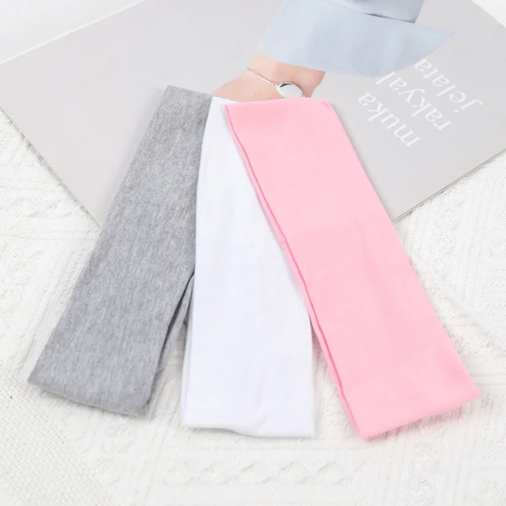 3pcs Elastic Solid Color Hair Bands – Unisex Headbands for Sports, Yoga, Running & Fitness