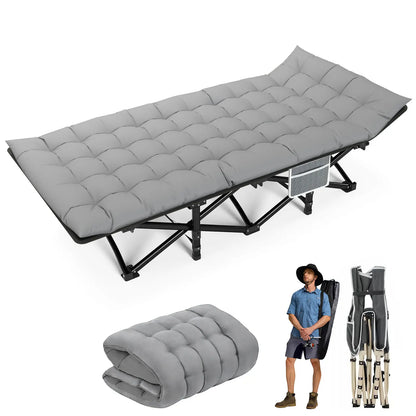 Folding Camping Cot – Portable Heavy Duty Outdoor Bed for Adults, Beach, RV, and Noon Break, 200KG Weight Capacity