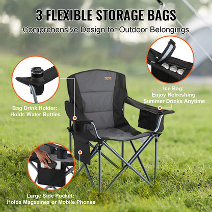 Outdoor Folding Camping Chair — Ultralight Portable Beach, Hiking, Picnic & Fishing Seat, 350lbs Load Capacity