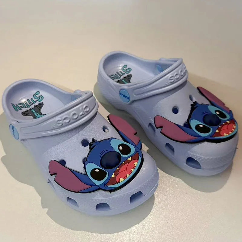 New Disney Lilo & Stitch Cartoon Beach Shoes – Non-Slip Breathable Casual Footwear for Boys, Girls & Adults