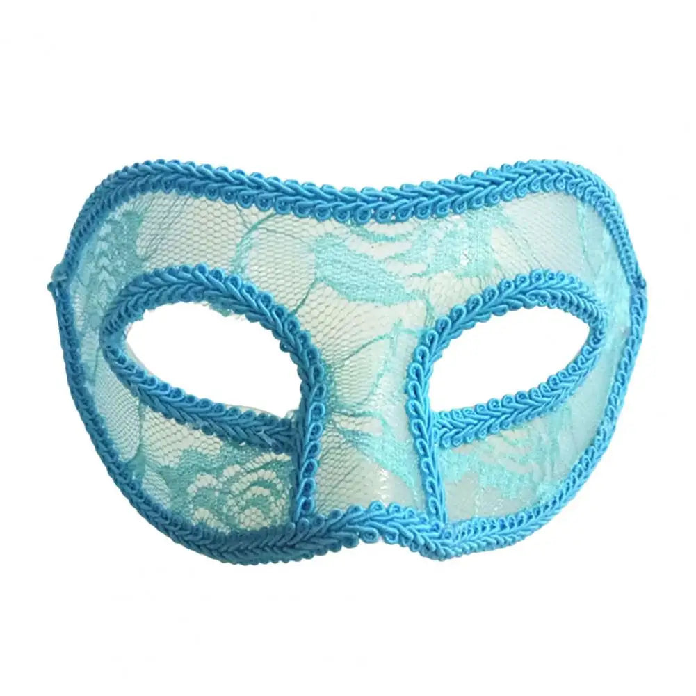 Lace Ribbon Masquerade Eye Mask - Handmade Venetian Cosplay Costume for Women & Men