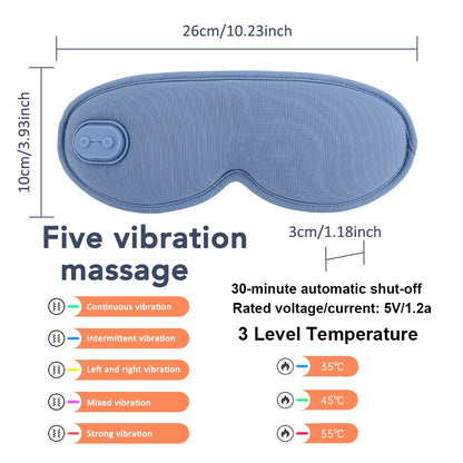 USB Heated Eye Mask with Vibration Massage – Relieve Eye Fatigue, Dry Eyes, and Promote Sleep for Home, Office & Travel