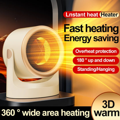 Desktop Mini Space Heater - Quiet, Energy-Efficient Fast-Heating Warm Air Blower for Dormitory, Home, Bedroom and Office Use