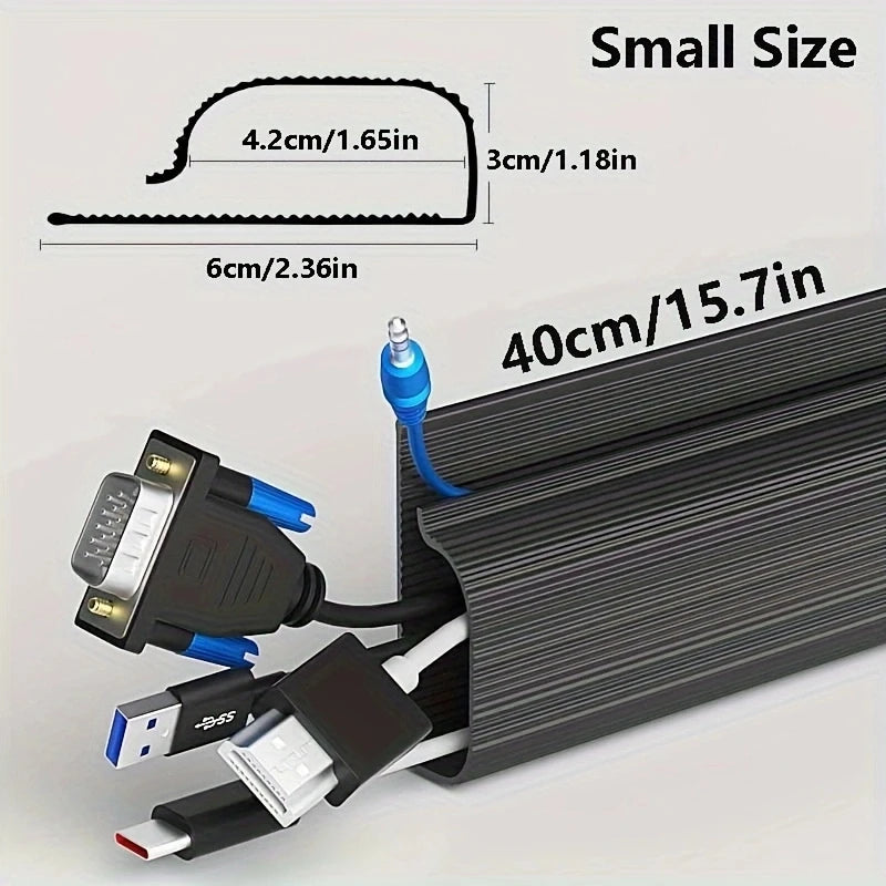 Under Desk Cable Management Tray – No-Drill Channel Raceway Cord Hider for Organized Workspace