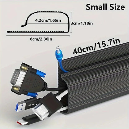 Under Desk Cable Management Tray – No-Drill Channel Raceway Cord Hider for Organized Workspace