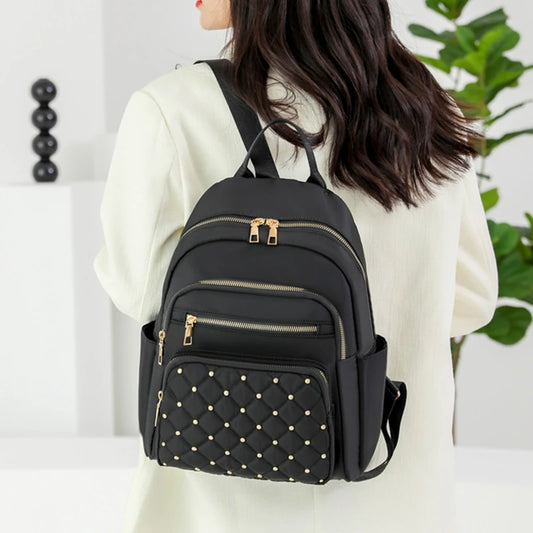 High-Quality Nylon Women's Backpack - Large Capacity, Versatile and Casual Travel Shoulder Bag for Teens