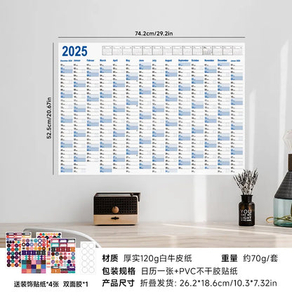 2025 2024 Large Wall Calendar Planner Sheet – Kawaii To-Do List & Schedule Organizer for Office & Home