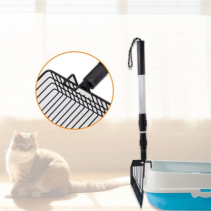 Stretchable Chicken Coop & Cat Litter Scooper – Pet Cleaning Shovel Tool for Easy Waste Separation and Debris Removal, Pet Supplies Accessory (Black)