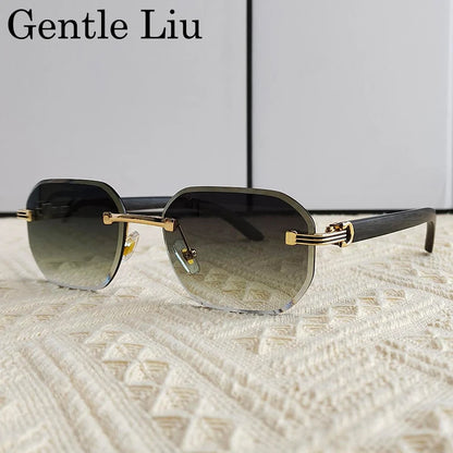Vintage Square Rimless Sunglasses for Men 2026 – Luxury Frameless Punk Style UV400 Anti Blue Light Eyewear & Prescription Glasses