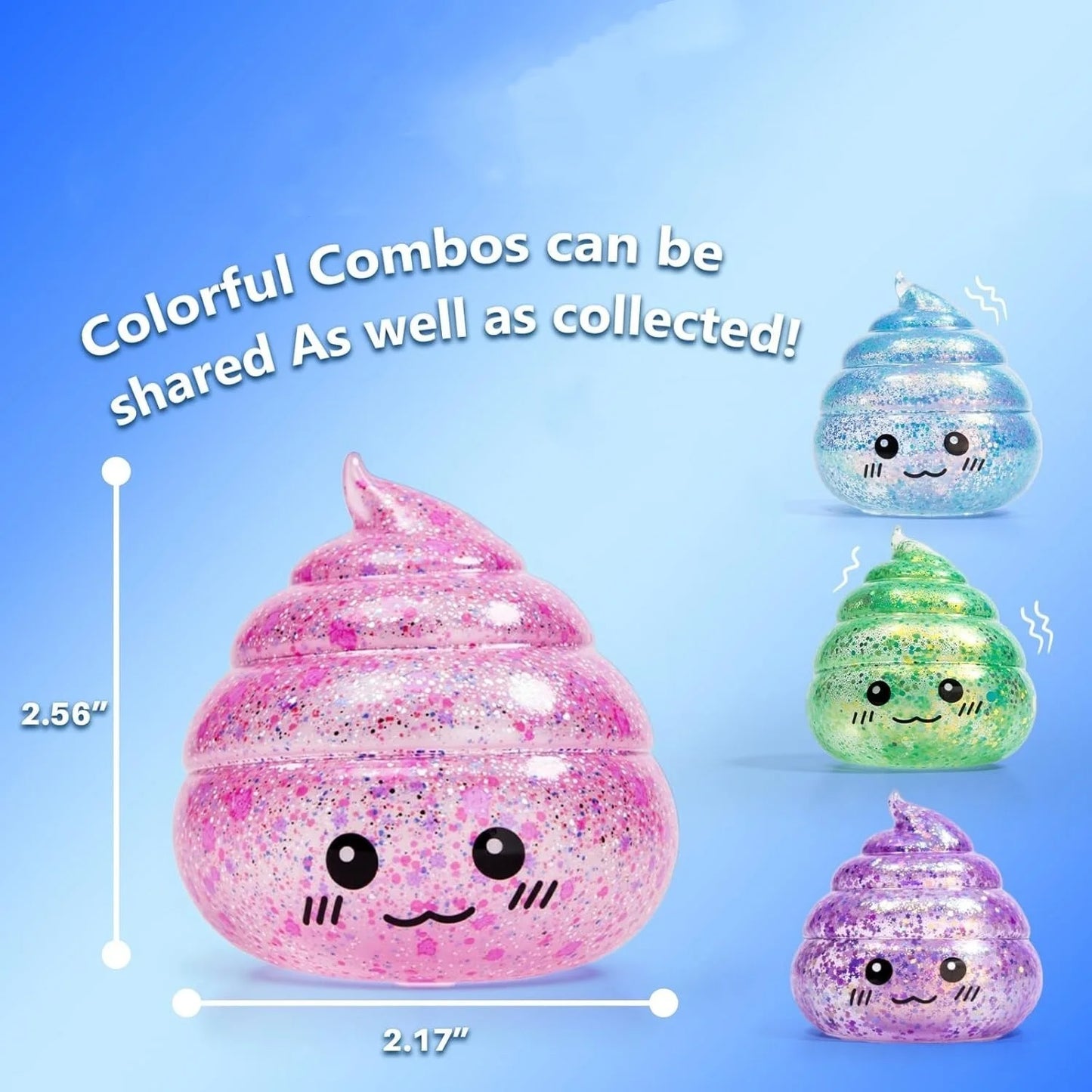 Novelty Squishy Poo Stress Ball – Glitter Fidget Toy for Kids & Adults, Funny Prank Gift
