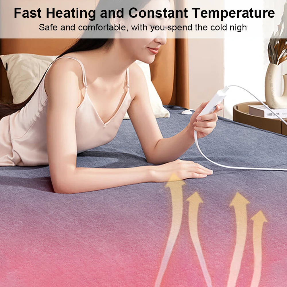 220V Electric Heating Blanket – Thicker Thermal Mattress with Automatic Thermostat for Body Warmth and Room Comfort