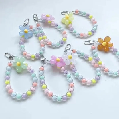 Colorful Macaron Beaded Phone Lanyard Wrist Strap – Anti-Lost Short Handheld Mobile Phone Chain Pendant for Women