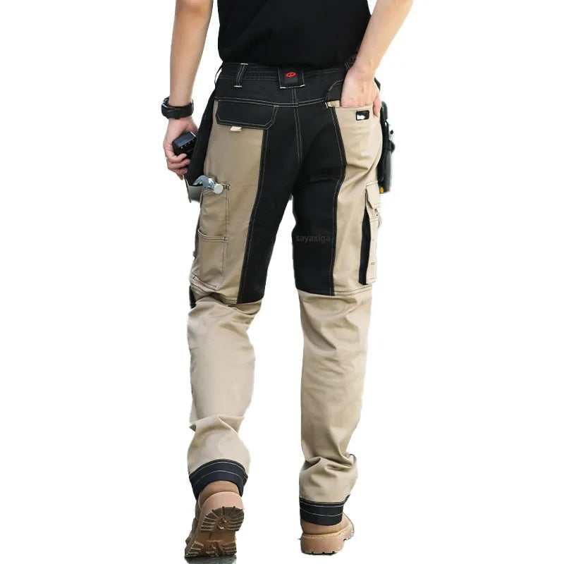 2026 Men’s Multi-Pocket Cargo Work Pants – Durable Wear-Resistant Outdoor Tactical Trousers with Utility Leg Pockets for Work and Hiking