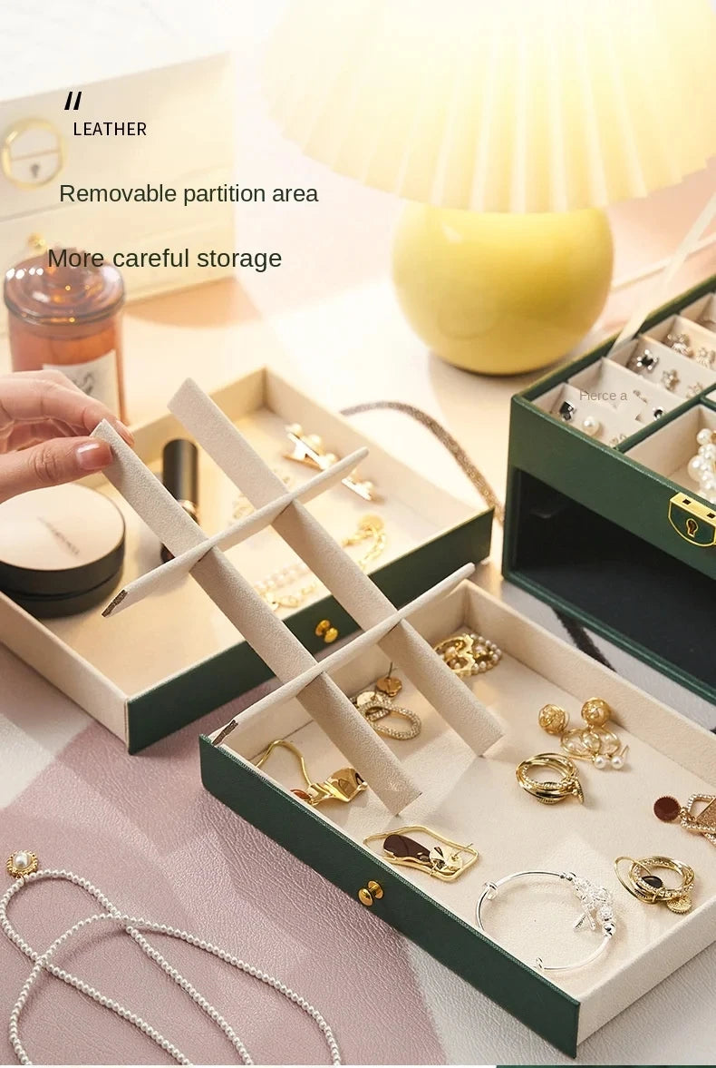 High-End Multi-Layer Jewelry Box – Large Capacity Drawer Organizer for Earrings and Accessories