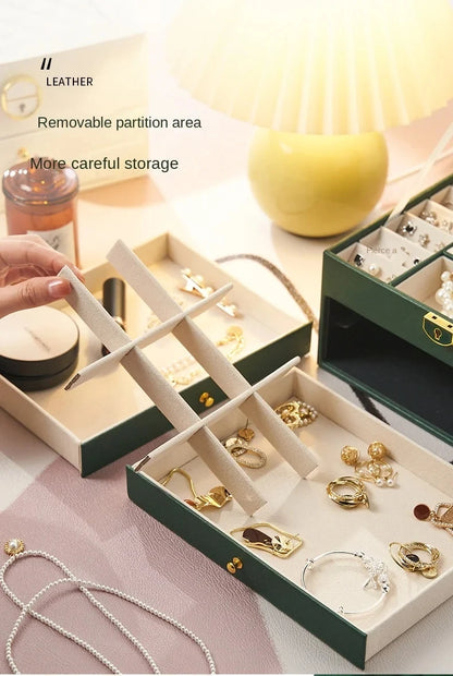 High-End Multi-Layer Jewelry Box – Large Capacity Drawer Organizer for Earrings and Accessories