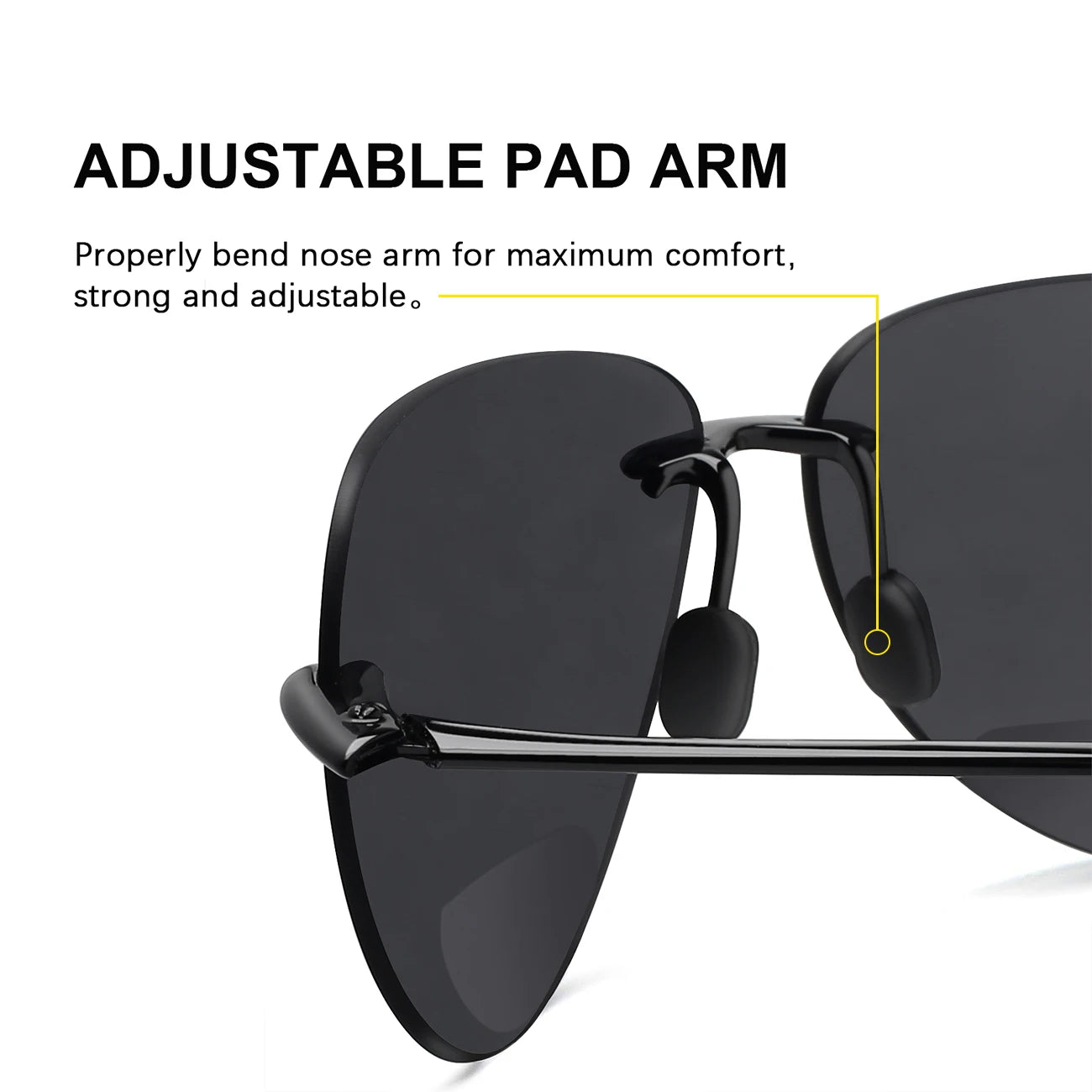 JULI Sports Sunglasses – TR90 Rimless Frame for Men & Women, Ideal for Running, Fishing, Golf, Surfing, and Driving, Model MJ8008