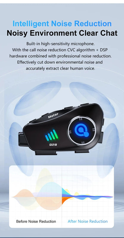 Motorcycle Bluetooth Helmet Headset BT5.3 - HD 1080P Driving Recorder, Wireless Camera & Call Headset with Hard Disk Video Recorder