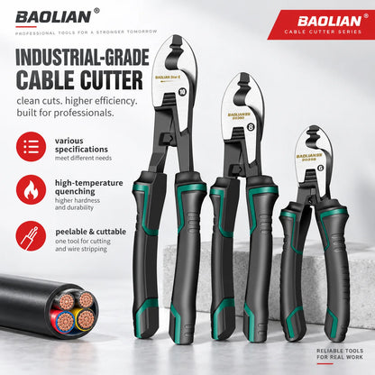 6/8/10-Inch Wire Cutter & Stripper Pliers - Multifunctional Electrician Cable Cutting & Terminal Tool