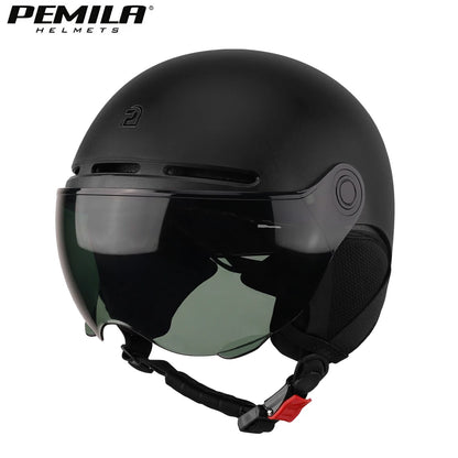 PEMILA Full Edge Wrap Cycling Helmet – MTB & Road Bike Helmet with Goggles, Ear Protection, for E-Bike & Bicycle