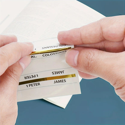 Golden Edged Bible Tabs – Sticky Labels for Old & New Testament, Book Markers and Bible Page Tabs