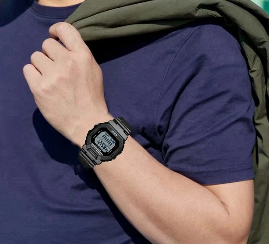 Digital Sport Watches – Fashionable Waterproof Black Military Wristwatch for Men, Electronic Hand Clock, Reloj Masculino