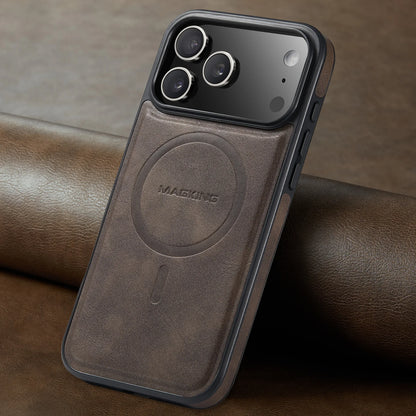 Leather MagSafe Phone Case - Magnetic Charging Shockproof Cover for iPhone 17 Air, 16, 15, 14, 13 & 12 Series