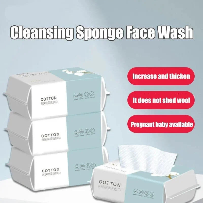 100pcs Reusable Thickened Face Towels – Soft Cotton Makeup Remover Pads