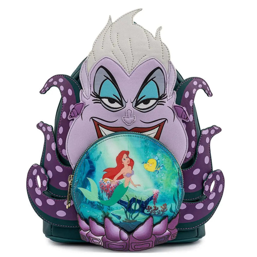 The Aristocats Marie Mini Backpack – Floral Print Schoolbag with Villains Scene, Maleficent & Sleeping Beauty Design for Kids