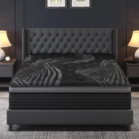 Gel Memory Foam Hybrid Mattress - Pocket Spring Medium Firm Mattress in a Box with Motion Isolation for Twin, Full, Queen & King Beds