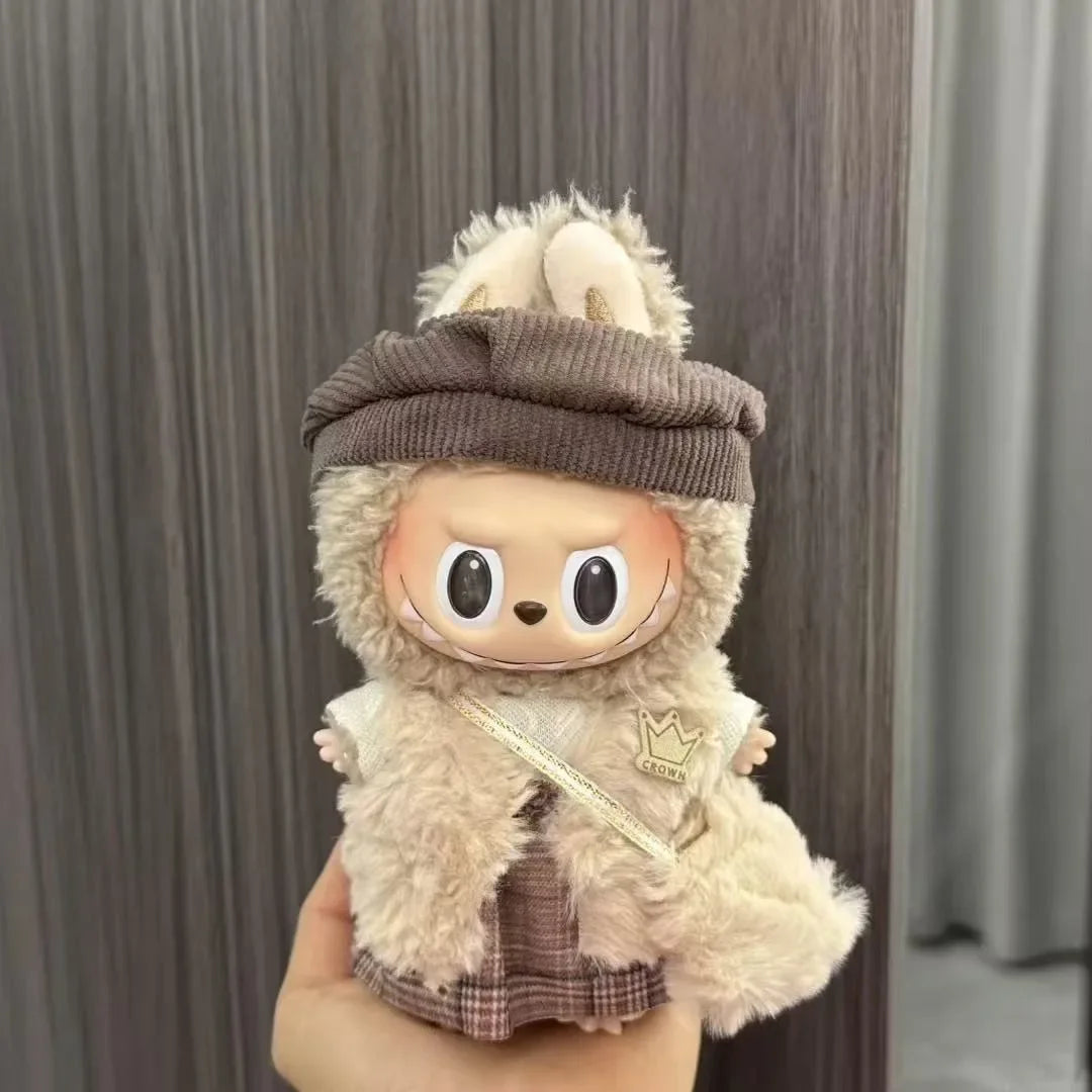 17cm Labubu V1–V2 Trendy Doll Clothes & Accessories – Idol Outfit for Kids Gift